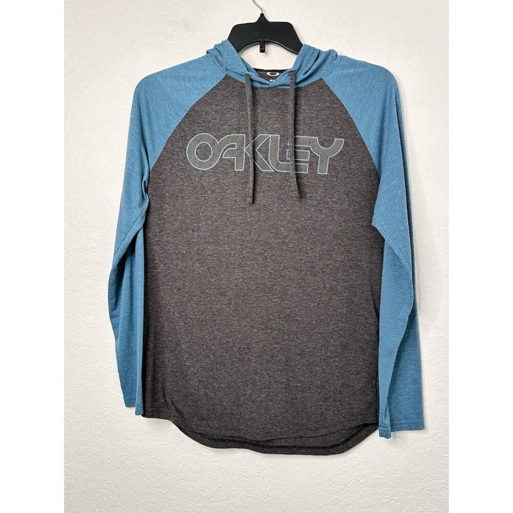 Oakley Hoodie Men's Size M Blue Pullover Thin Long Sleeve Ohydrolix Gray/Blue